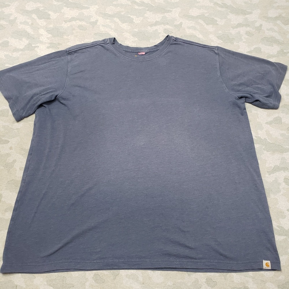 Carhartt Shirt Mens 4XL Blue Relaxed Fit Short Sleeve Workwear